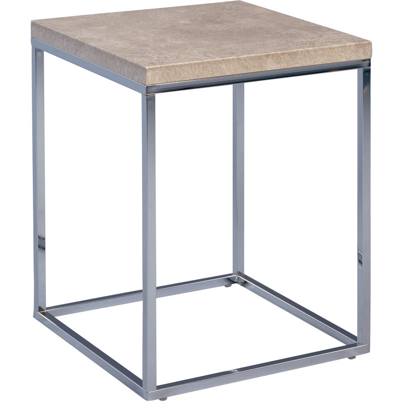 Devos Frame End Table, Silver, Grey