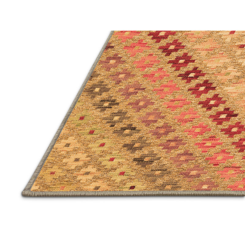 Tapis orange en chenille tissé à la machine Sirvon, Rectangle 2 pi x 3 pi
