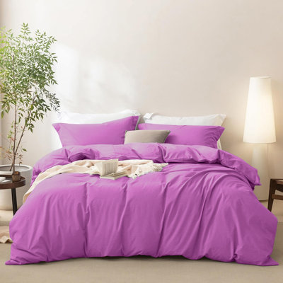 3-Piece Plain Duvet Cover Set – Silky Soft 100% Microfiber Bedding With Pillowcases, Machine-Washable