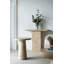 22X22x25.5" Cream Round Side Table With Pedestal Base