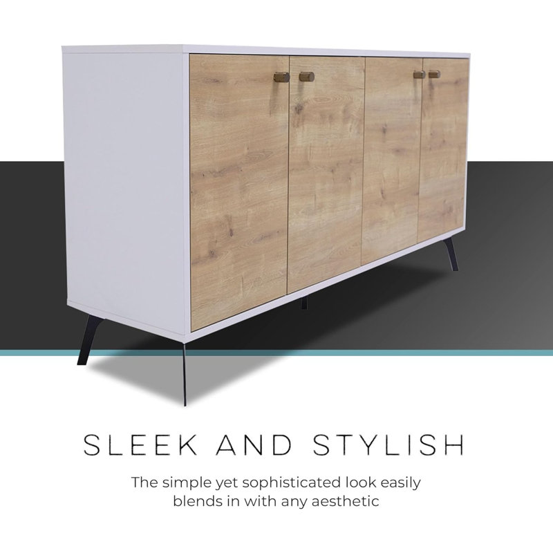 Cundiff 144.78cm Solid Wood Sideboard