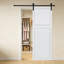 Porte de grange coulissante moderne en panneau de fibres à densité moyenne noyer blanc 24 po x 80 po avec quincaillerie 2 panneaux-136218903
