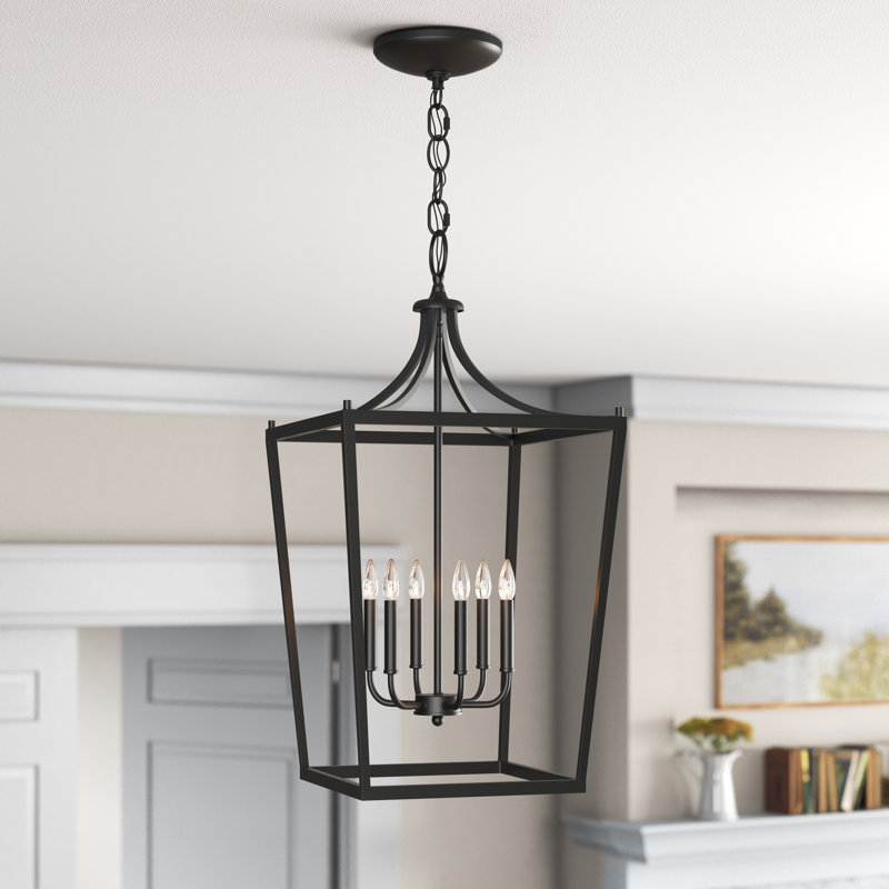 Lustre classique à 6 lumières Rancourt, Noir mat