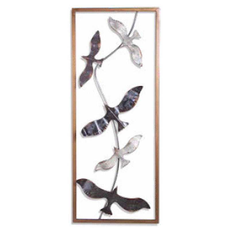 Décoration murale en métal oiseaux