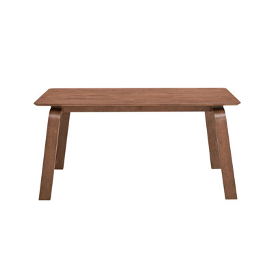 Splendid Walnut Finish Dining Table, Spacious Area, Bent Wood Legs, Construction, Modern Flair Food Spot, Leg Design, Synthetic Material, Classic Charm