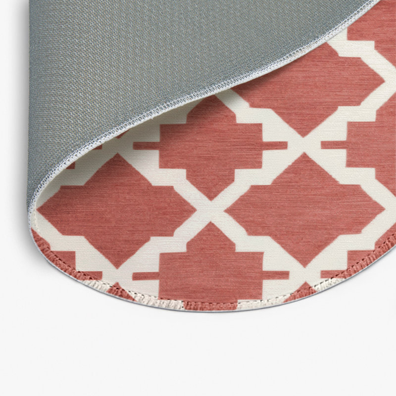 Tapis rouge intérieur et extérieur Trellis, Rond 5 pi