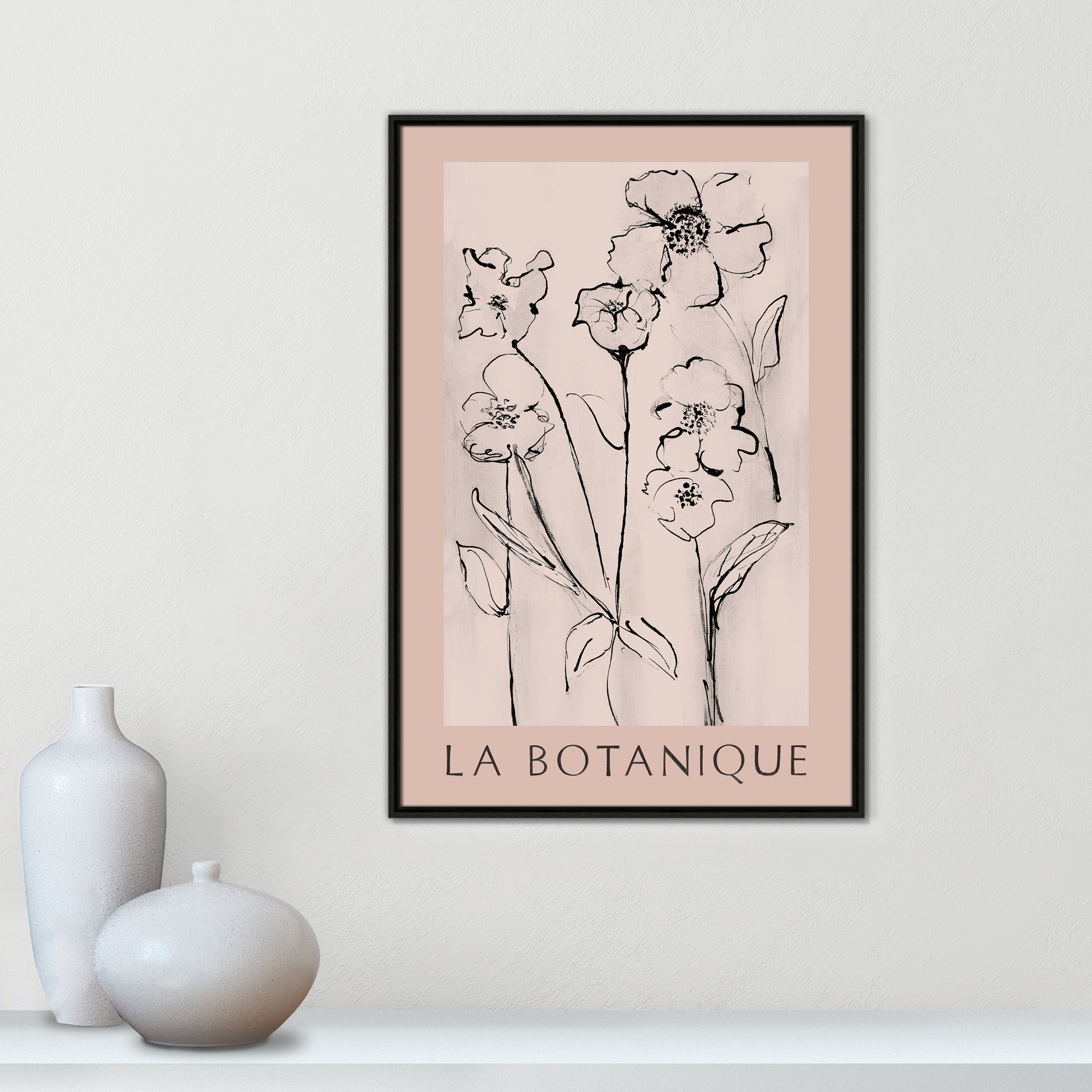 Botanical Poster Collection " La Botanique " by Susan Jill, No, Espresso Floater Frame, 37.5" H x 25.5" W x 2" D