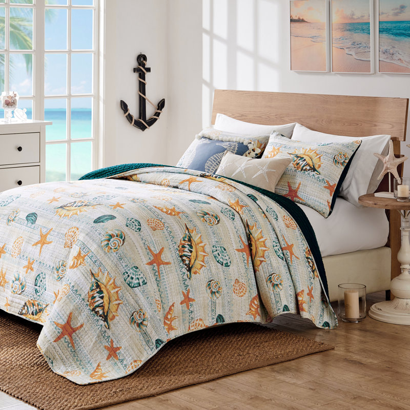 Ensemble de courtepointe Greenland Home Fashions Kona Ocean, Très grand lit