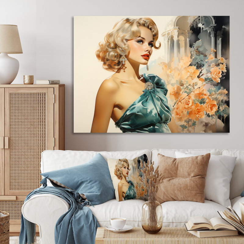 Fashion 1950S Radiant Portrait II - reproduction, 16" H x 32" W, Toile tendue