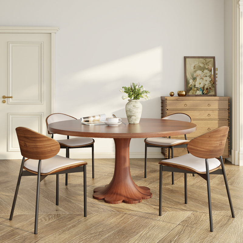 2-8 sièges Mid-Century, 5 pièces: table, 4 chaises, 29.52"H x 53"L x 53"W