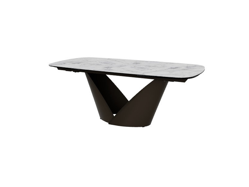 Tables extensibles Calla, Marbre blanc, Bronze mat, H 30,13 po x L 78,75 po x l 39,38 po