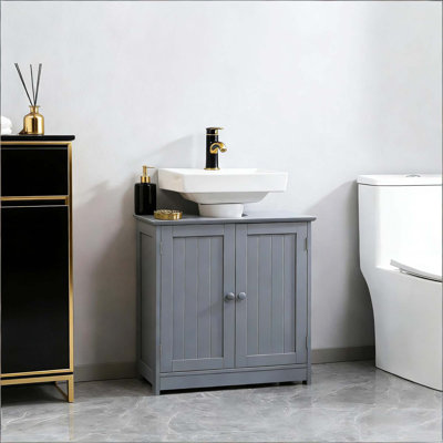 Modern Pedestal Sink Storage Cabinet with Adjustable Shelf