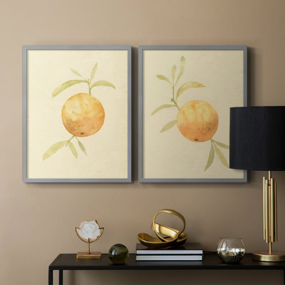 «Dappled Oranges III», reproduction encadrée de qualité supérieure - prête à être accrochée - aucun clou requis - aucun clou requis