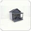 Niche pour chien en bois massif avec terrasse et toit en asphalte