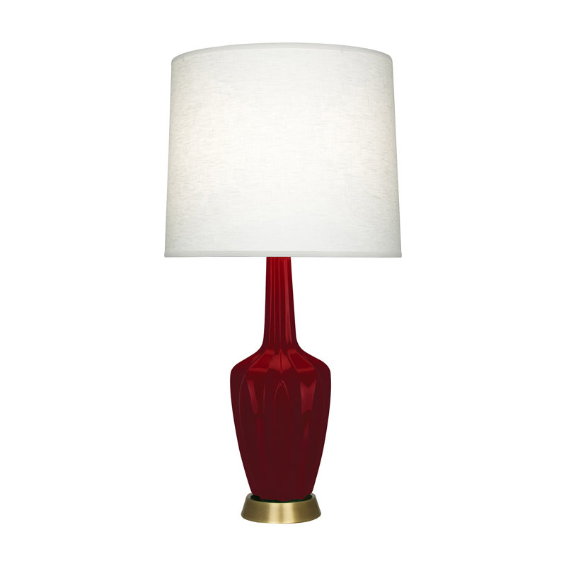 Emma Accent Lamp, Ceramic/Metal, Sangria Glazed, 30" H x 6.25" W x 15" D
