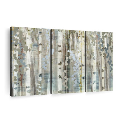 «Birch Wood Meadow», 3 pièces sur toile
