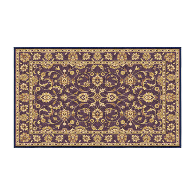 Tapis beige / mauve en chenille / polyester tissé à la main Steff