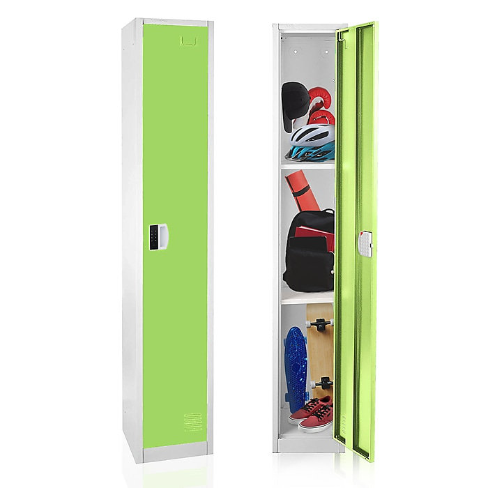 AdirOffice 72" Green Steel Single Tier Storage Locker