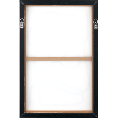 S/2 Black Squiggle Print Canvases With Black Frames - 2 Piece Single Picture Frame Print Set on Canvas