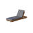 76.8" L Acacia Solid Wood Chaise Lounge with 6-Position Adjustable Backrest, Dark Grey Triple Fold Water-Resistant Cushion, Ergonomic Outdoor Lounge Chair for Patio Pool Backyard