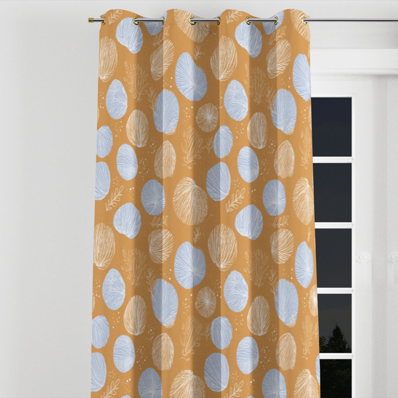 Rideaux de fenêtre Coastal - Rideau à œillets à motif abstrait Boston - 1 panneau, Œillets dorés, L 52 po x L 95 po
