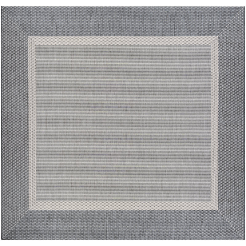 Mikaeel Flatwoven Indoor Outdoor Area Rug, Square 7'6", Ivory / Silver
