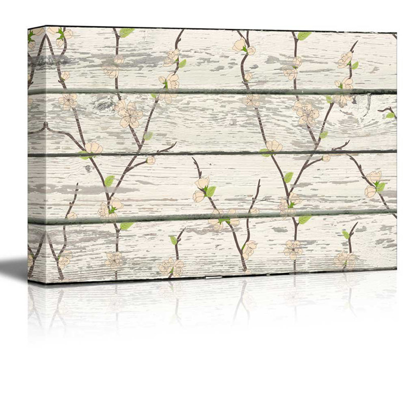 Motif de fleur de cerisier en fleurs, H 12 po x l 18 po