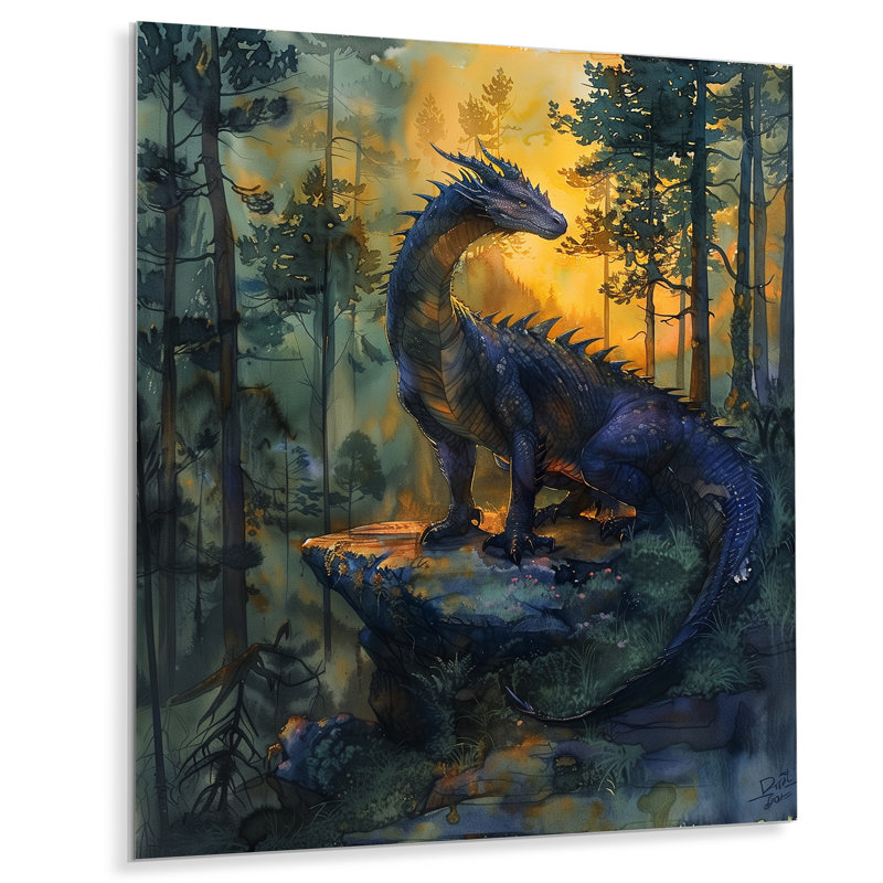 «Darkness and Mystic Forest Dragon - Dragons», décoration murale, H 20 po x l 12 po x P 1 po, Métal métal