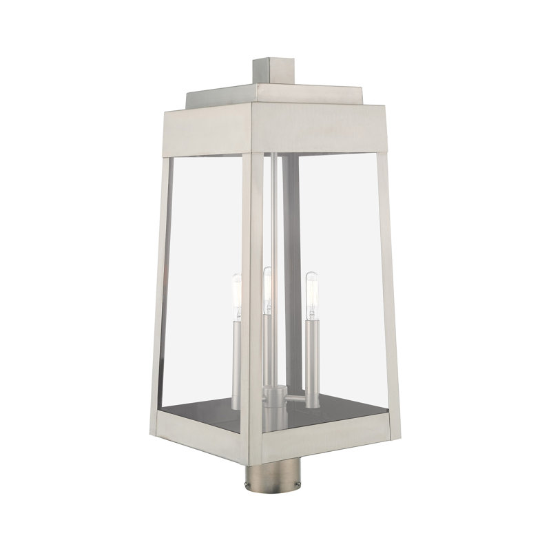 Tête de lanterne câblée 1 lumière Antionetta, H 24,75 po x l 10,5 po x P 10,5 po, Nickel brossé
