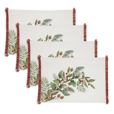 Holly Branch Placemat (Set of 4)