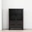 4 unités de rangement noires avec tablette réglable pour le buffet de la cuisine, 4 portes en fer, une structure en métal et un vestibule