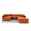 Canapé modulaire en velours orange brûlé Hayward