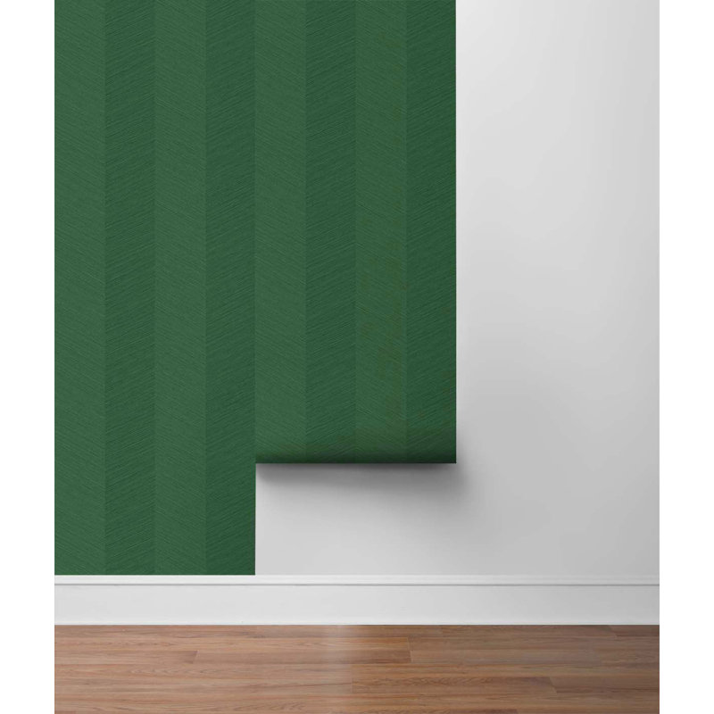 Chevron Vinyl Peel & Stick Wallpaper Roll, Banana Leaf