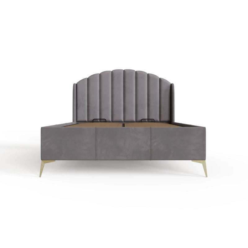 Thierry Upholstered Ottoman Bed, Grey, Double (4'6)