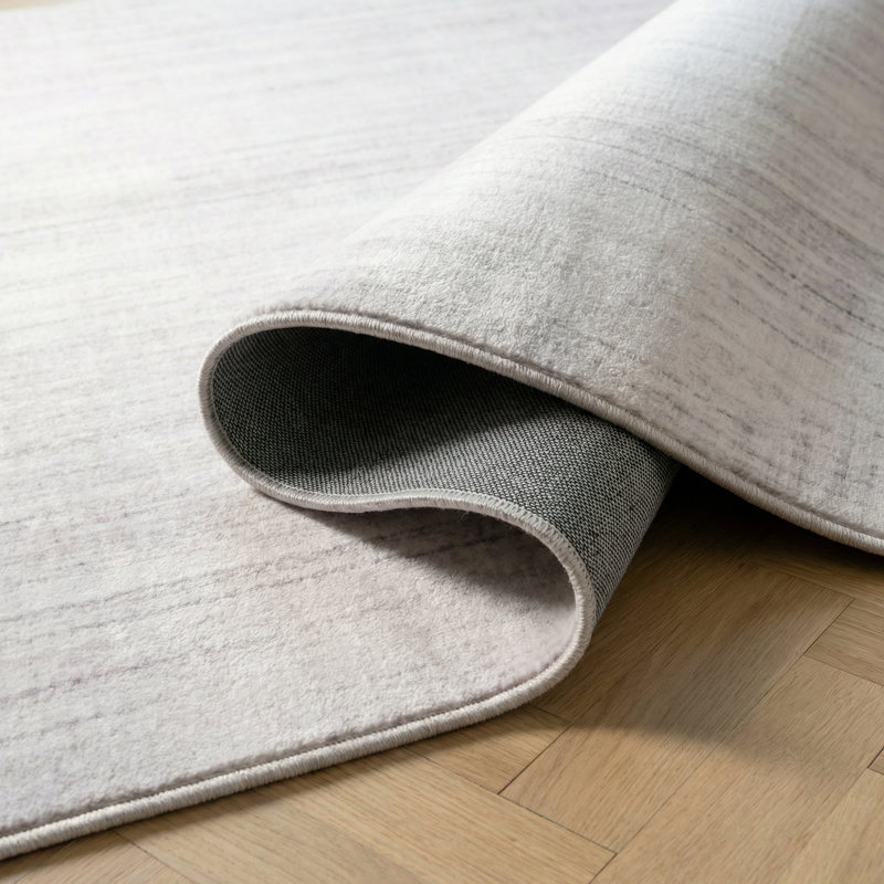 Rug Branch Elena 7' x 10' (6'7" x 9'6") Beige/Purple Abstract Area Rug, Contemporary, Medium Pile, Stain-Resistant Carpet - Living Room, Bedroom, Dining Room, and Kitchen
