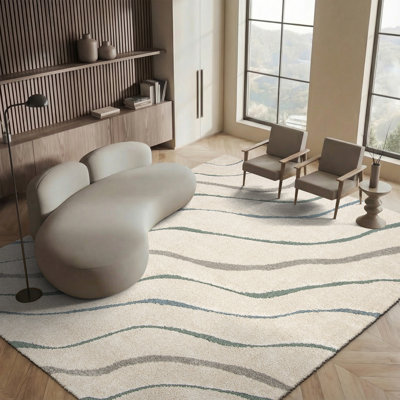 Ashal Abstract Cream Area Rug