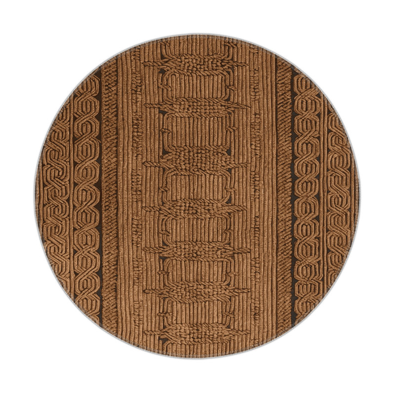 Tapis d'intérieur et d'extérieur brun français, Rond 5 pi