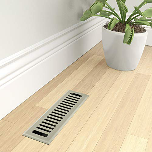 Registre de plancher Imperial Montezuma, Nickel satiné, L 2,25 po x L 12 po
