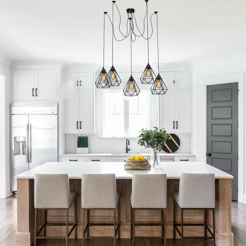 Meador 5 - Light Black Cluster Pendant