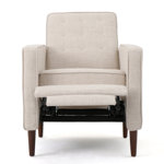 Button Tufted Upholstered Manual Push-Back Recliner