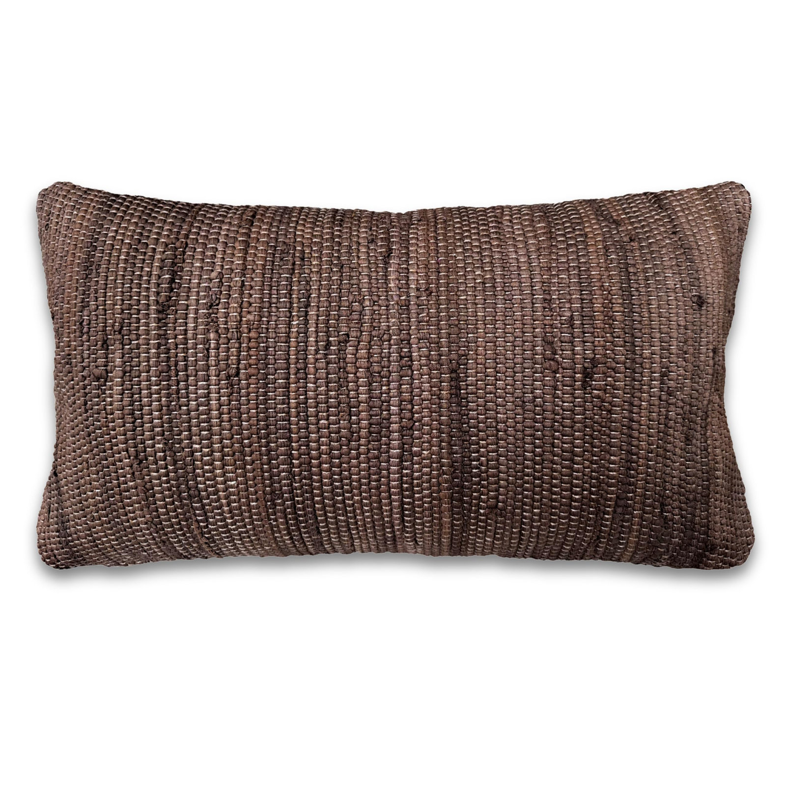 PILLOWPIA 100% Cotton Chindi Lumbar Pillow Cover with Brass Zipper | Handwoven Accent, Pottery, Rectangular 14"H x 24"W