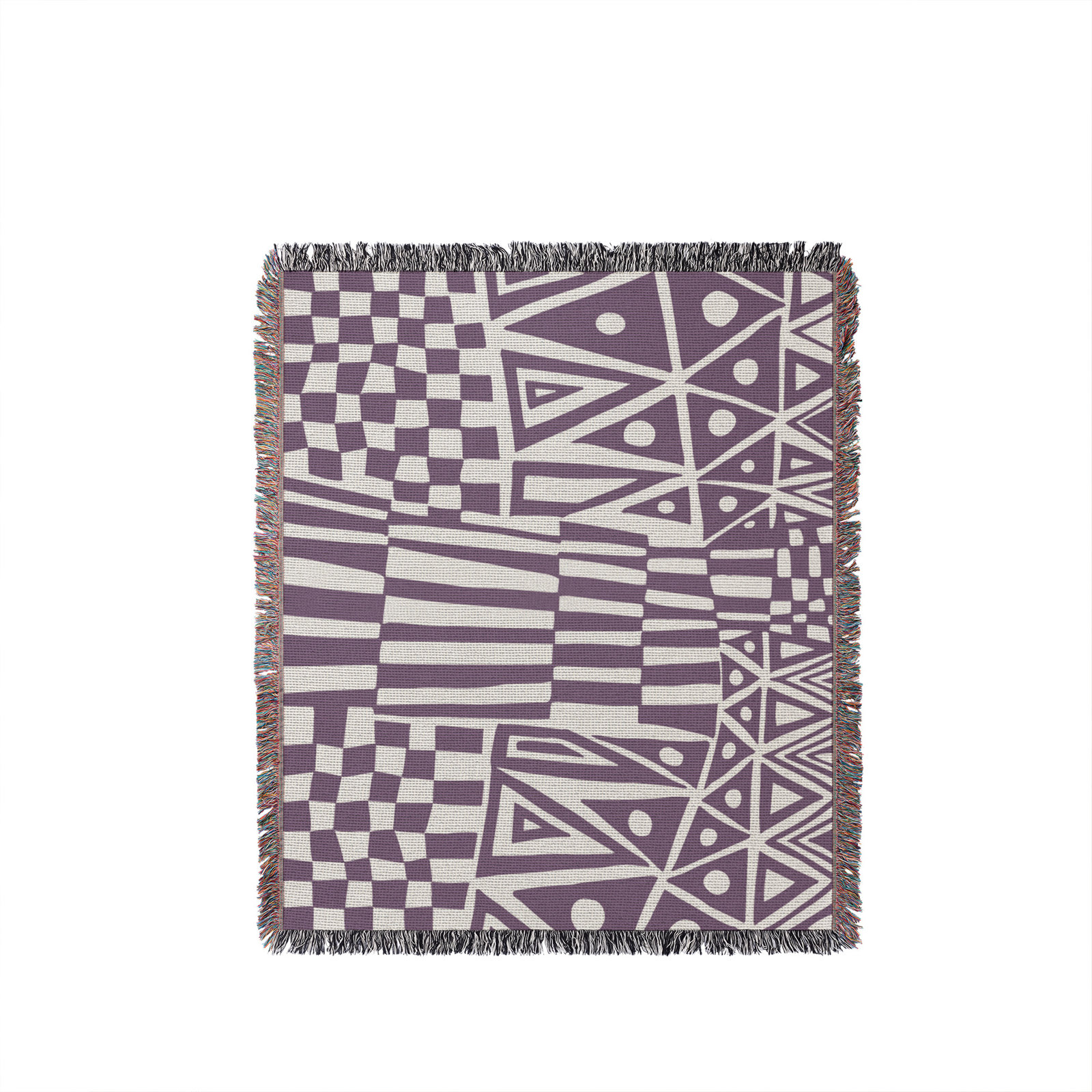Cocodili Cotton Hand Woven Throw Blanket, 50" x 60" – Throw, Purple