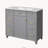 36 Inch Grey Bathroom Vanity with Ceramic Sink, Solid Wood Frame with Soft Close Doors, Adjustable Shelves and Double-Depth Drawer-2134149122
