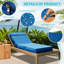 Paquet de 2 coussins de chaise longue d'extérieur 80 po, housse imperméable, amovible et lavable, coussins de remplacement toutes saisons pour jardin de piscine, bleu / m-41111108-55894028