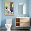 Scène de salle de bain moderne Bath & Laundry avec plante et plancher à motifs