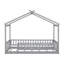 Structure de lit simple avec clôture et toit - Lit en bois gris pour enfants, maisonnette pour garçons et filles-1386252884-1386252891