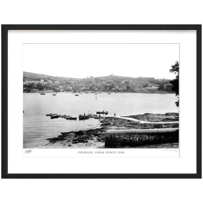 Polruan, From Fowey 1908 - Single Picture Frame Print, 28cm H x 36cm W x 2.3cm D