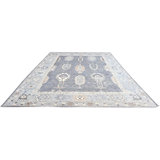 Oushak Collection, Transitional One-of-a-Kind Rectangle 8'11" X 12'3" Hand Knotted Area Rug