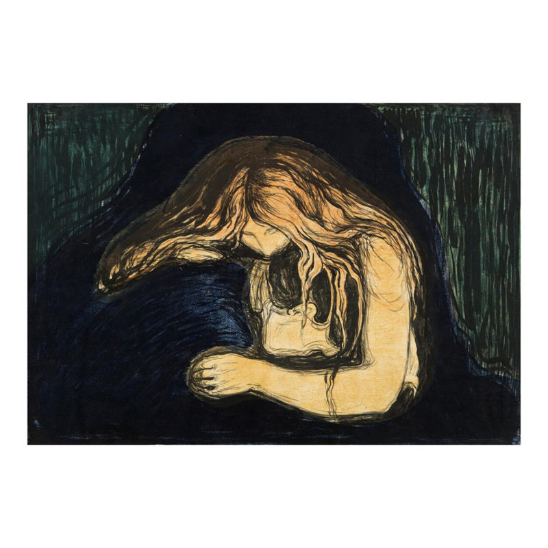 «Vampire II» par Edvard Munch - estampe numérique, H 16 po x l 20 po