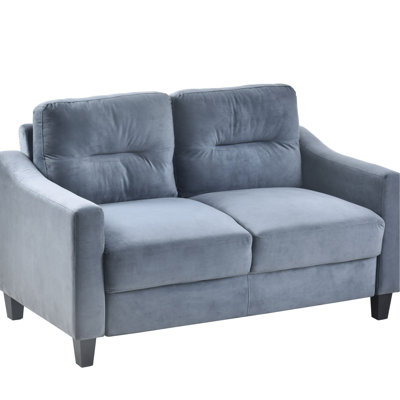 Canapé modulaire en velours pour la maison - 2 sièges, coussin de siège amovible en aspect gris, 2 bureaux à domicile, salon